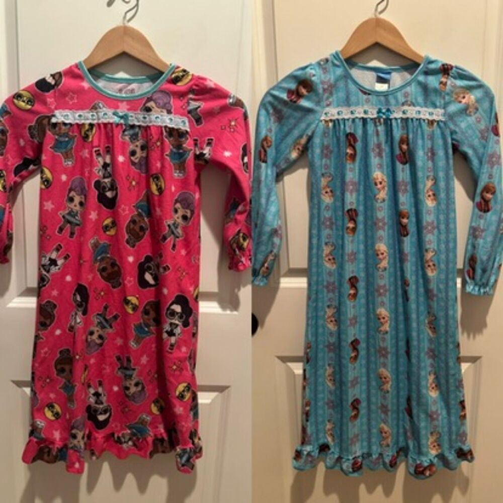 Girls Nightgowns - LOL Surprise & Frozen Character - Size 6 & M